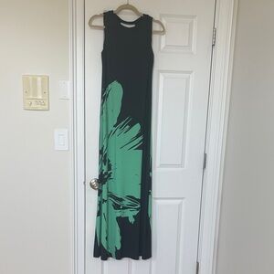 Taylor Navy and Green Maxi Dress